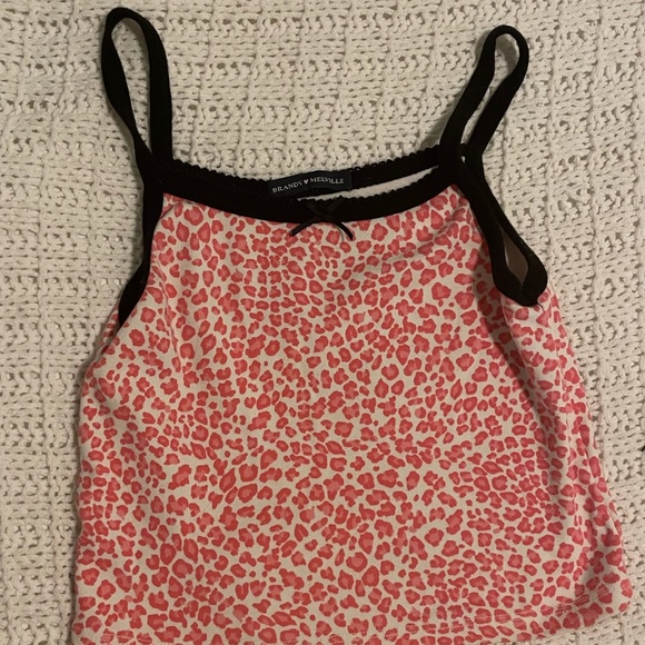 Brandy Melville | Tops | Brandy Melville Pink Cheetah Tank Top | Poshmark